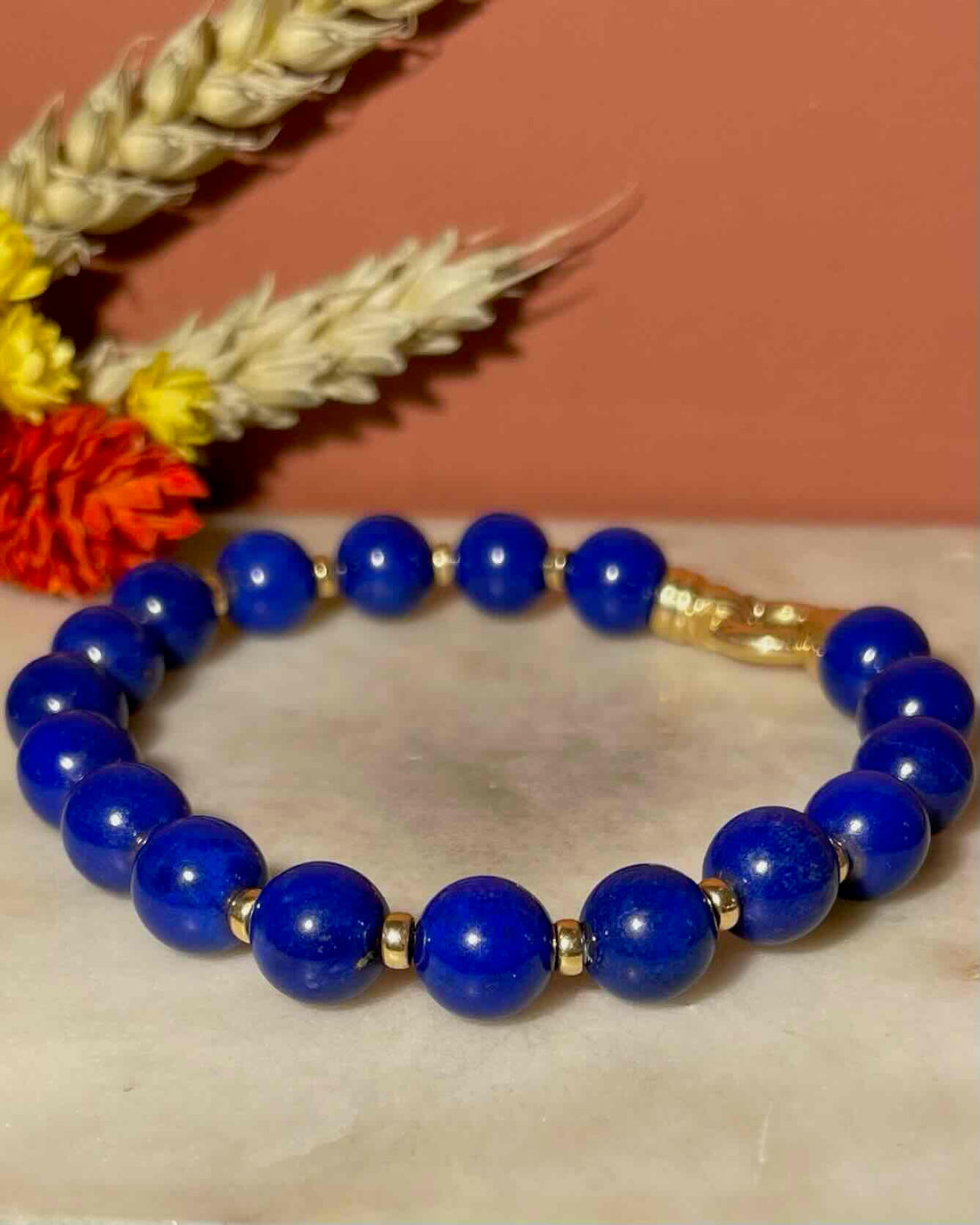 Pulsera de cuentas de lapislázuli “Liba”