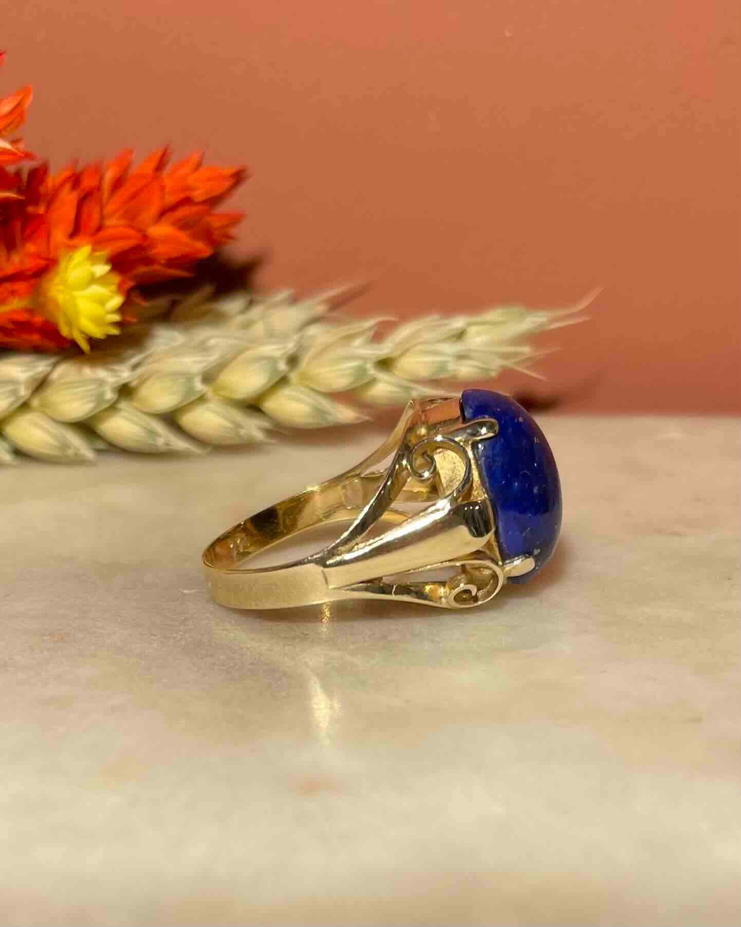Chevalière Cabochon Lapis-Lazuli 5.30 carat &quot;Flavia&quot;