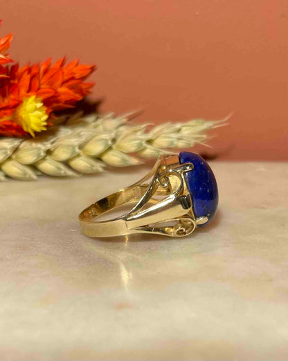 Chevalière Cabochon Lapis-Lazuli 5.30 carat &quot;Flavia&quot;