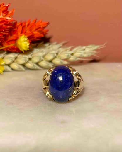 Chevalière Cabochon Lapis-Lazuli 5.30 carat &quot;Flavia&quot;