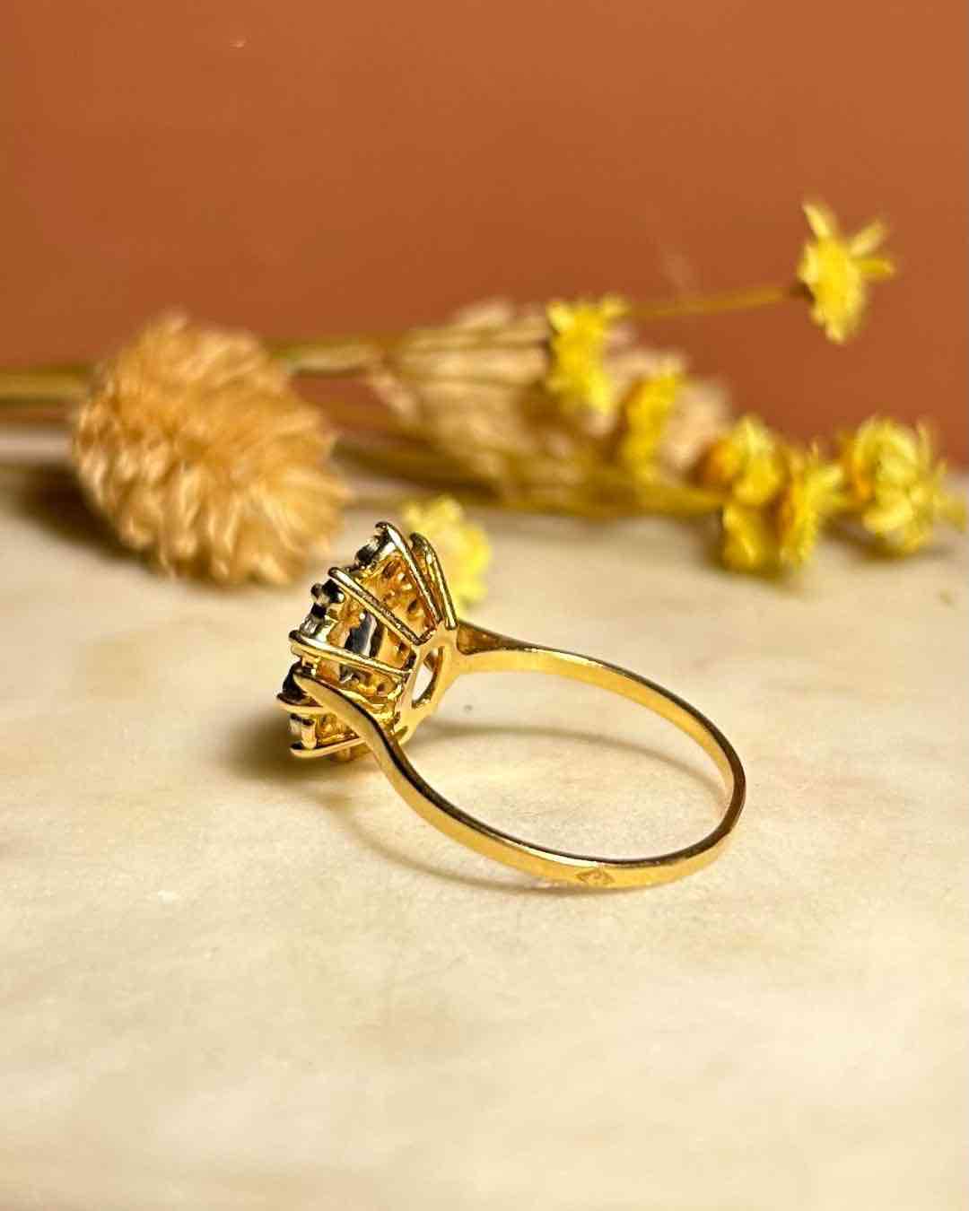 Bague Marguerite Saphir &amp; Diamants &quot;Léa&quot;