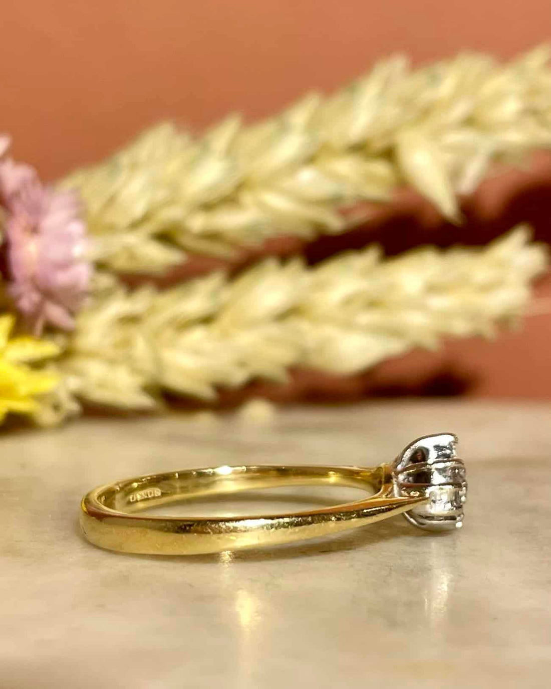 Bague Vintage Diamants Fleur &quot;Aurelys&quot;