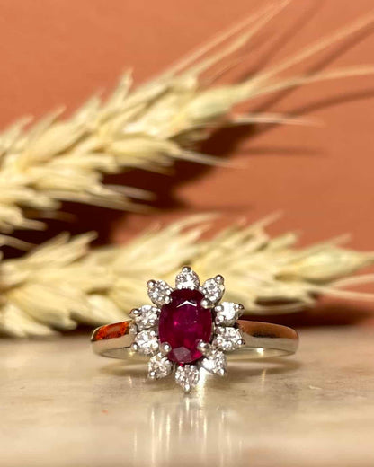 Bague Marguerite Rubis 0.50 carat &amp; Diamants &quot;Ryane&quot;