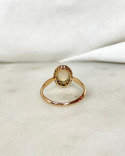 Bague Marguerite Opale 0.65 carat &amp; Diamants &quot;Ysoria&quot;