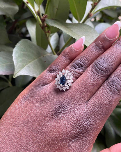 Bague Marguerite Saphir &amp; Diamants &quot;Zalya&quot;