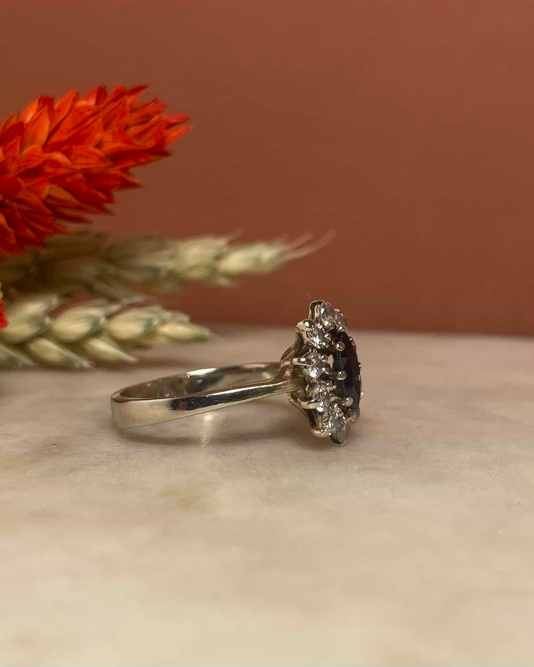 Bague Marguerite Saphir &amp; Diamants &quot;Jehanne&quot;