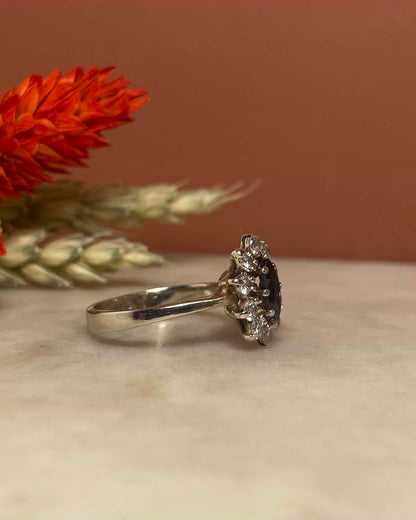 Bague Marguerite Saphir &amp; Diamants &quot;Jehanne&quot;