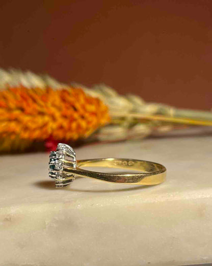 Bague Marguerite Émeraude &amp; Diamants &quot;Ilona&quot;