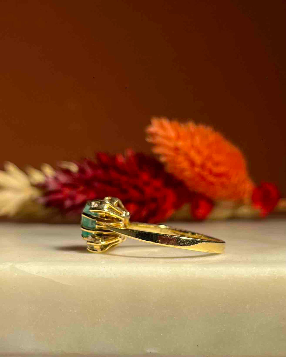 Bague Marguerite Émeraude &amp; Diamants &quot;Tizia&quot;