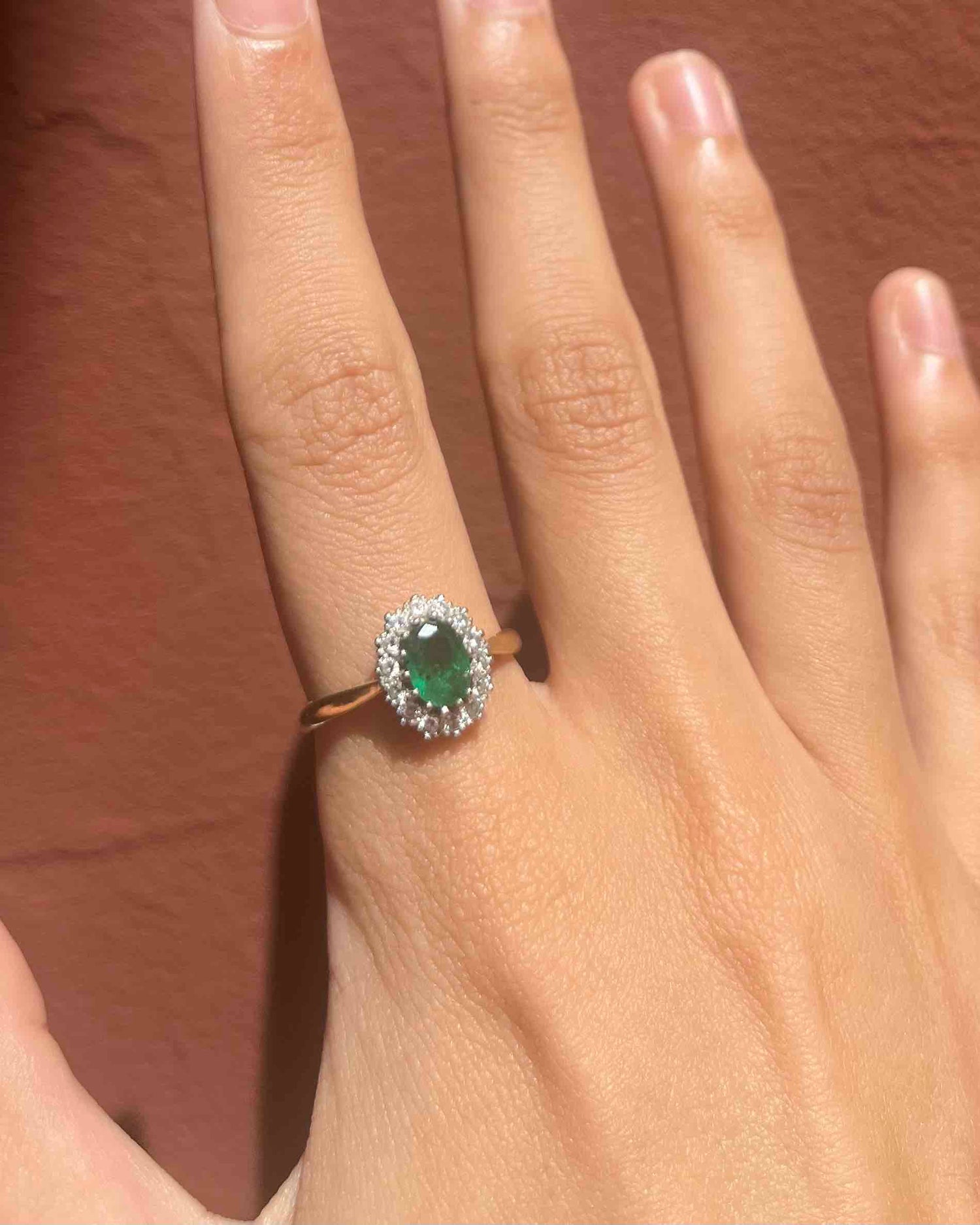 Bague Marguerite Émeraude &amp; Diamants &quot;Alma&quot;