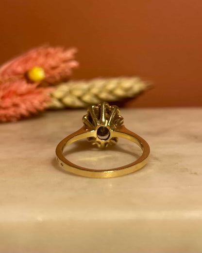Bague Marguerite Saphir 1 Carat &amp; Diamants &quot;Jaqueline&quot;