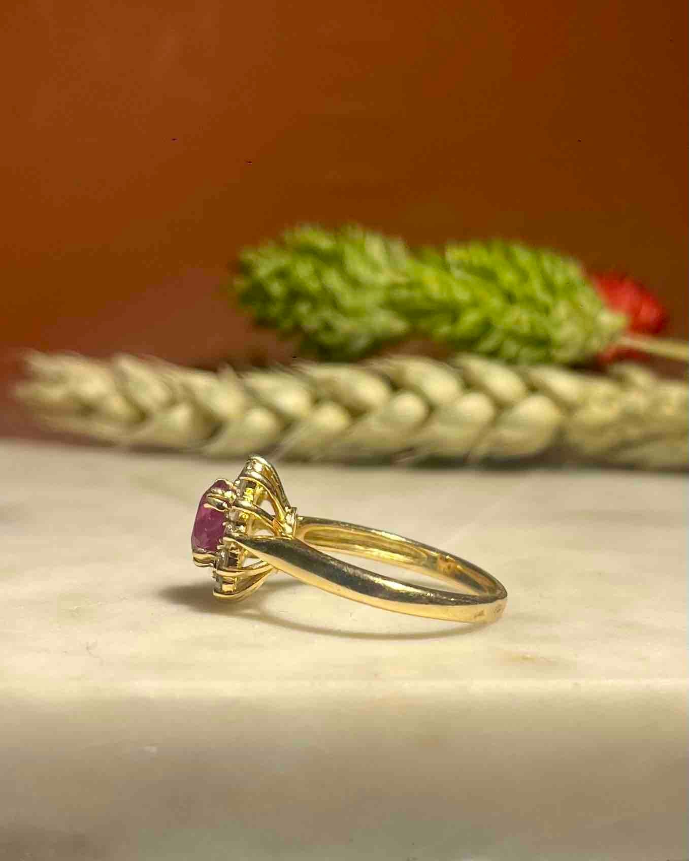 Bague Marguerite Diamants &amp; Rubis "Lorea"
