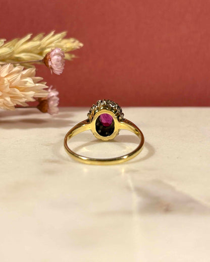 Bague Marguerite Rubis 0.65 carat &amp; Diamants &quot;Maima&quot;