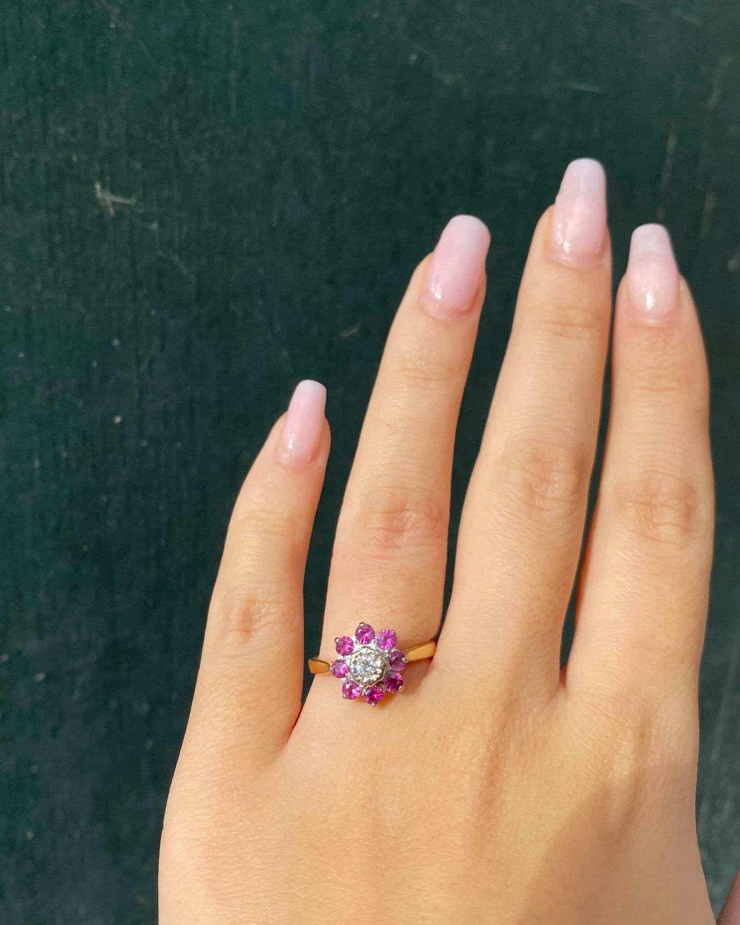 Bague Marguerite Diamant &amp; Rubis &quot;Amira&quot;