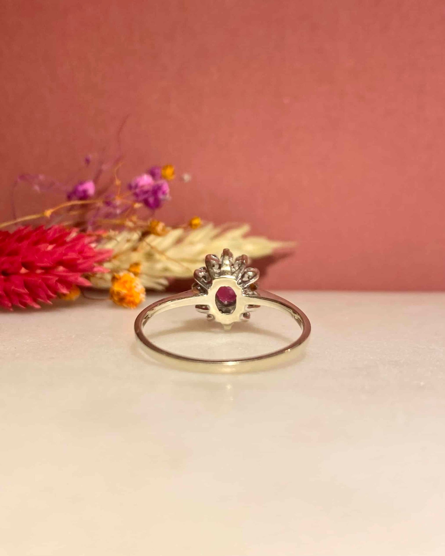 Bague Marguerite Rubis 0.90 carat &amp; Diamants &quot;Jasmine&quot;