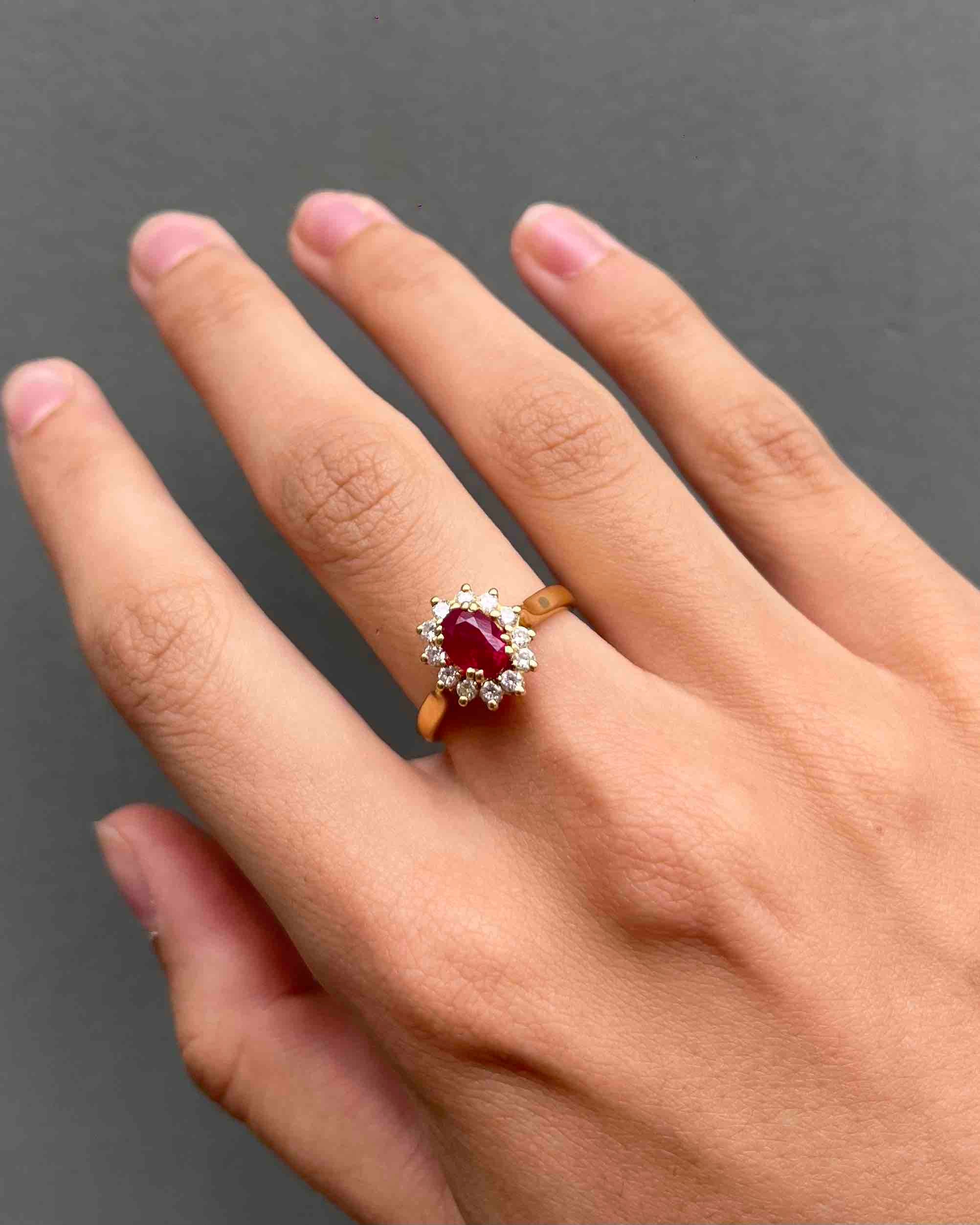 Bague Marguerite Diamants &amp; Rubis &quot;Lorea&quot;