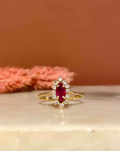Bague Marguerite Rubis 0.30 Carat &amp; Diamants &quot;Murielle&quot;
