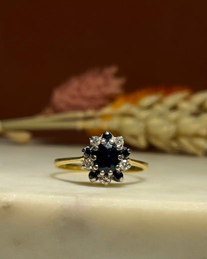 Bague Marguerite Saphir &amp; Diamants &quot;Hélène&quot;
