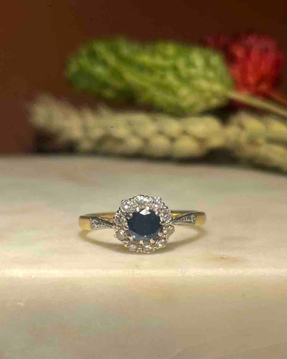 Bague Marguerite Saphir &amp; Diamants &quot;Mathilda&quot;