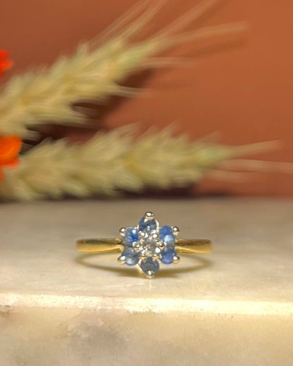 Bague Marguerite Saphir &amp; Diamants &quot;Nevaeh&quot;