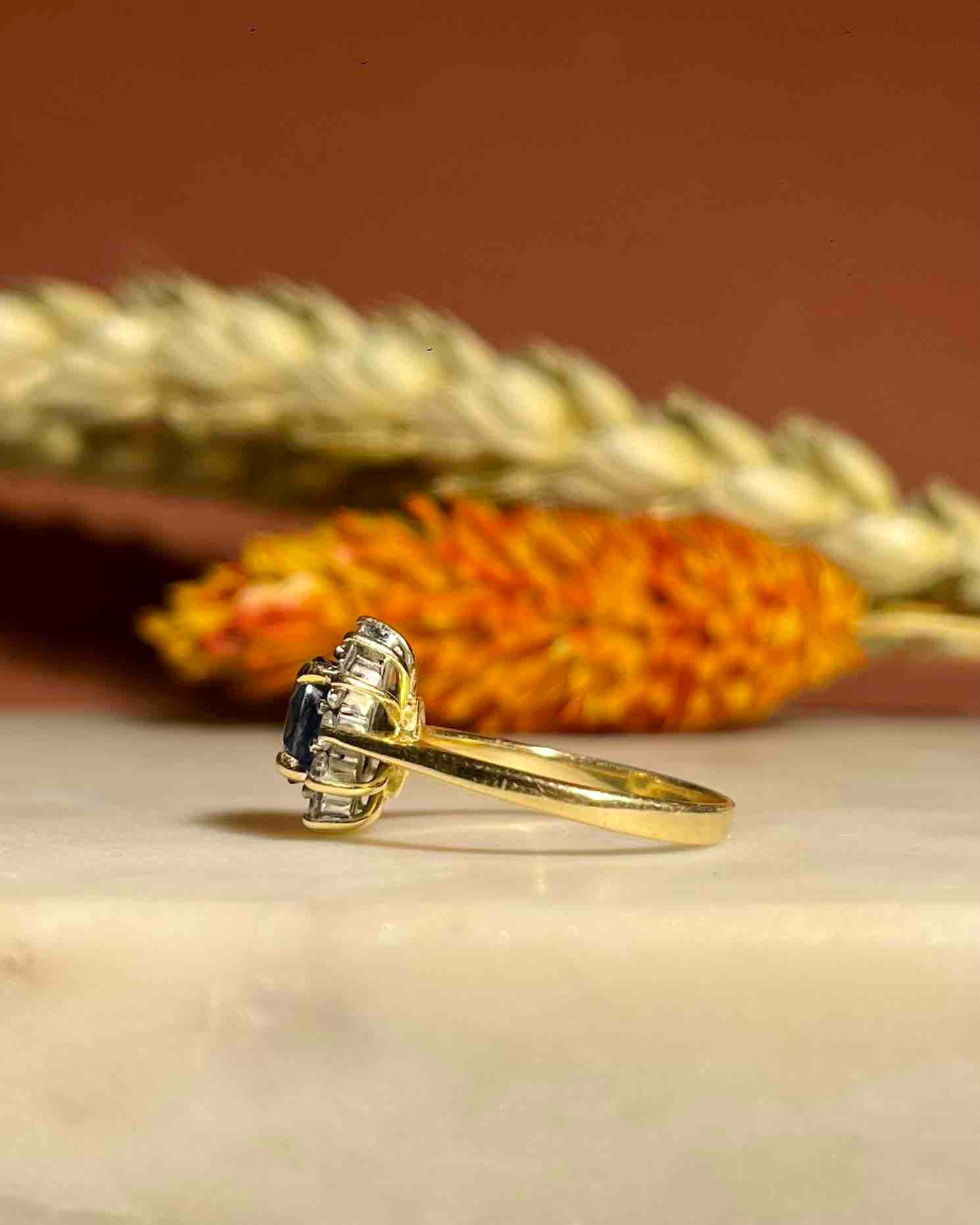 Bague Marguerite Saphir  &amp; Diamants "Myrtille"