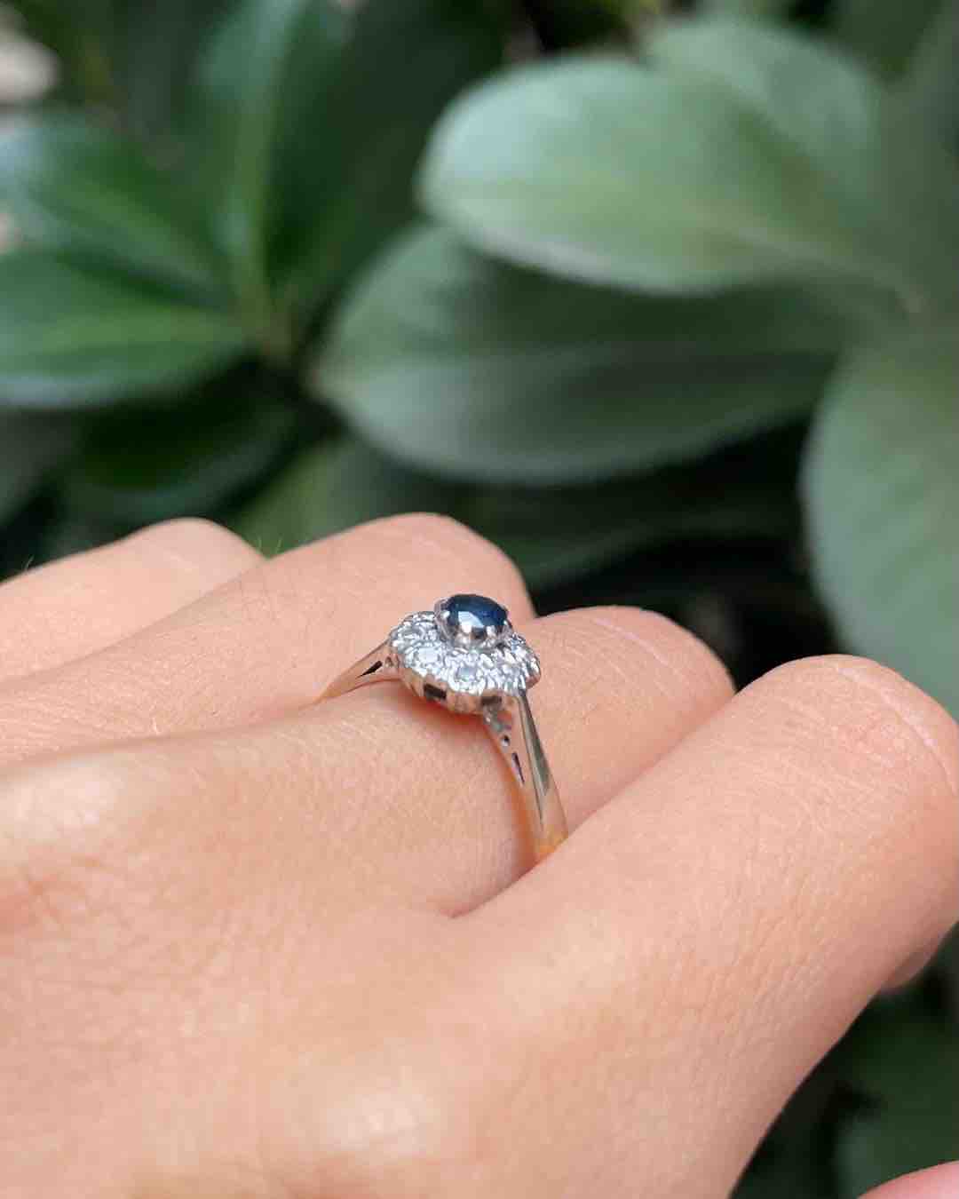 "Karine" Sapphire &amp;amp; Diamond Daisy Ring