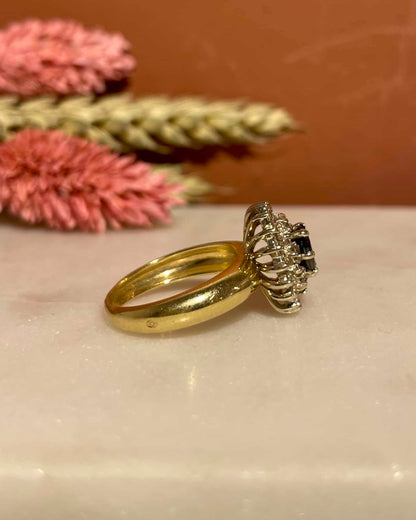 Bague Marguerite Saphir &amp; 30 Diamants &quot;Astrid&quot;