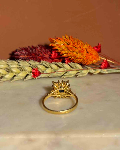 Bague Marguerite Saphir 1,30 carat &amp; Diamants &quot;Matilda&quot;