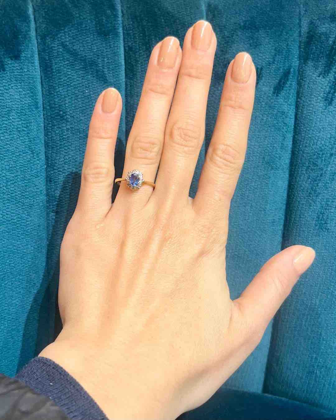 Bague Marguerite Saphir &amp; Diamants &quot;Molly&quot;