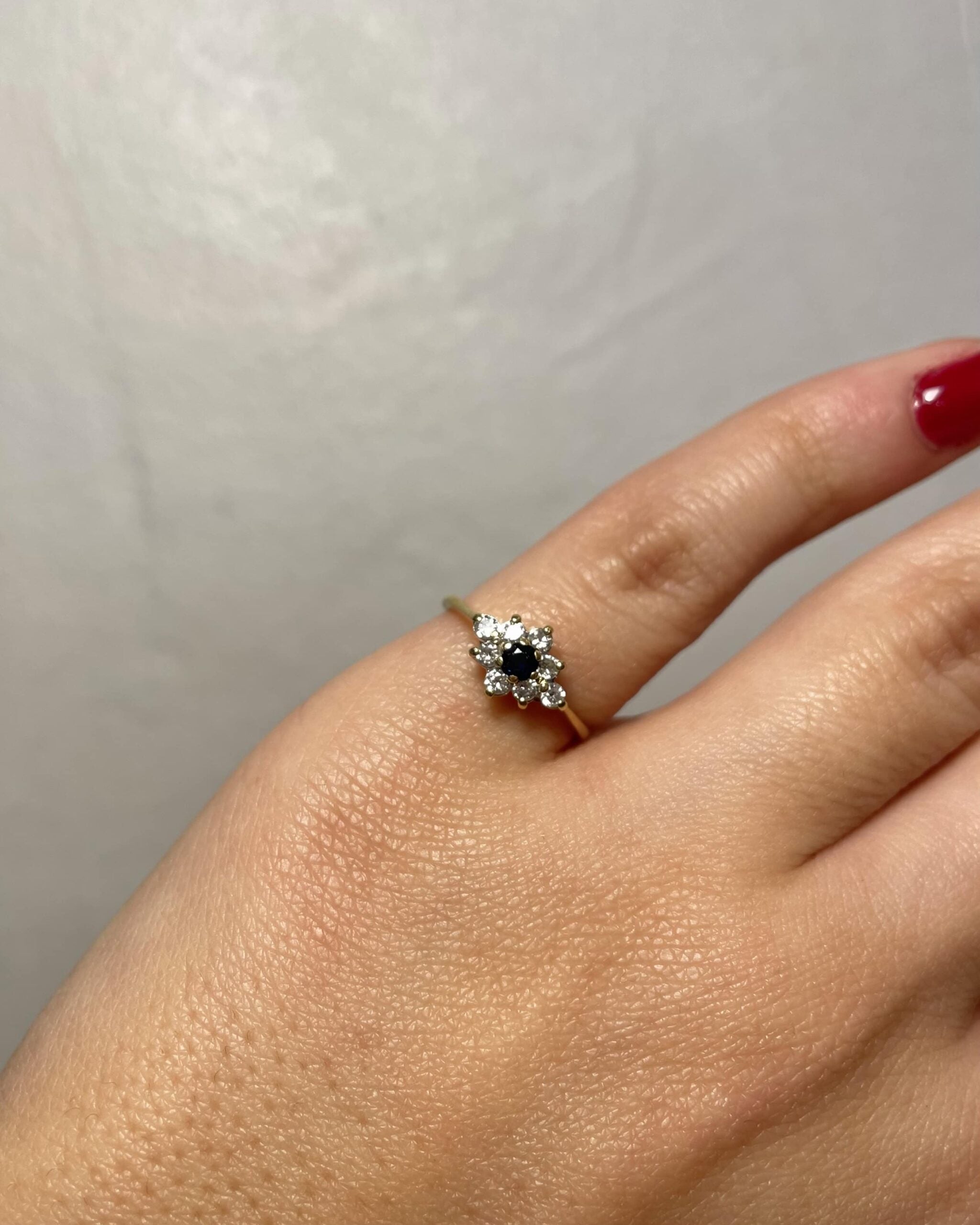 Bague Marguerite Saphir &amp; 8 Diamants &quot;Rosea&quot;
