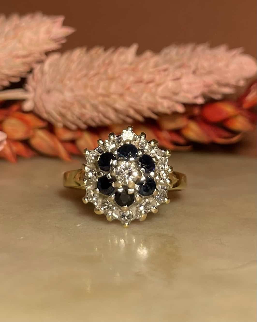"Lyana" Daisy Sapphire &amp;amp; Diamond Ring 