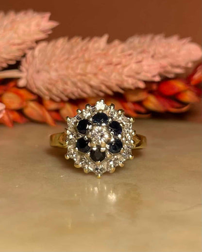 Bague Marguerite Saphirs &amp; Diamants &quot;Lyana&quot;