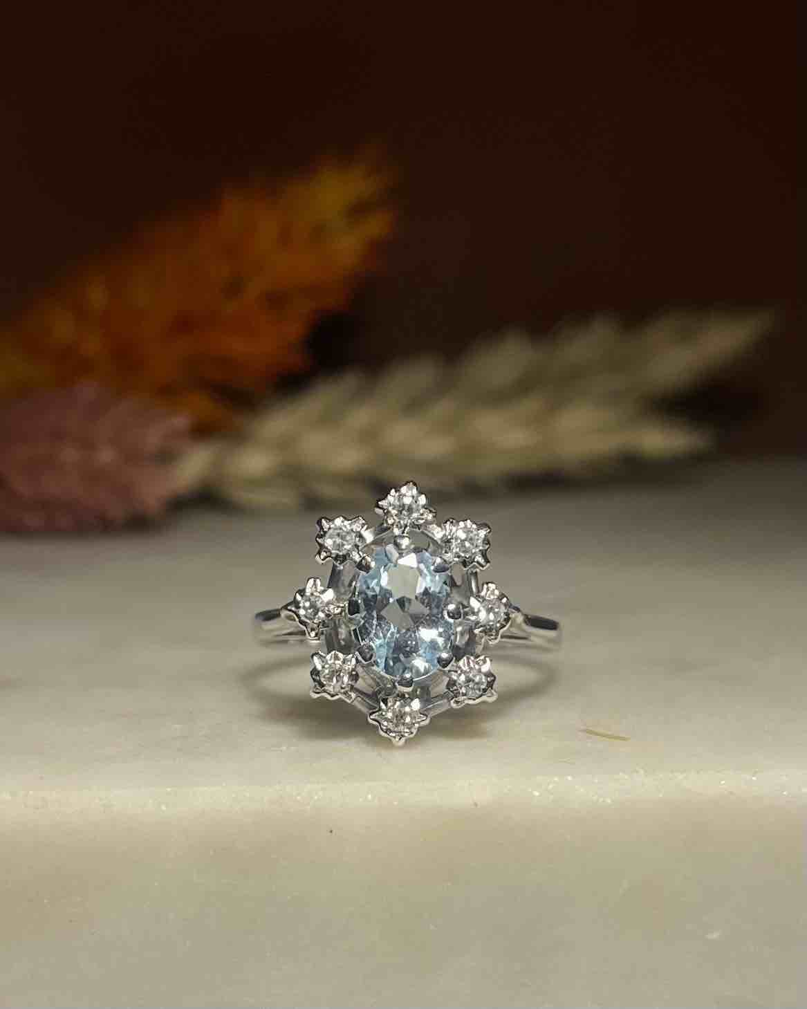 Bague Marguerite topaze &amp; diamants &quot;Yéléna&quot;