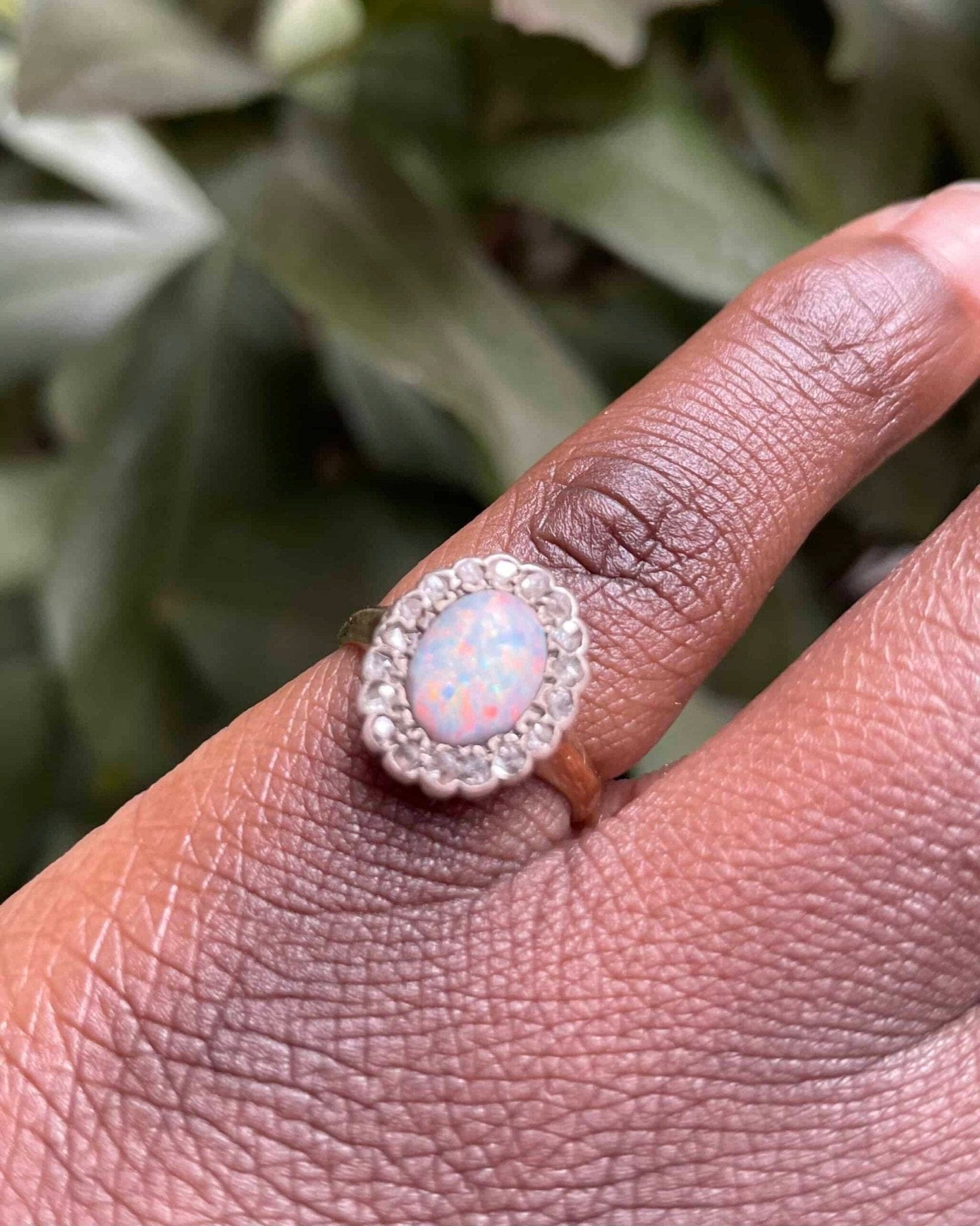 Marguerite Vintage Opale 0.90 Carat &amp; Diamants "Abel" - Elliade Paris