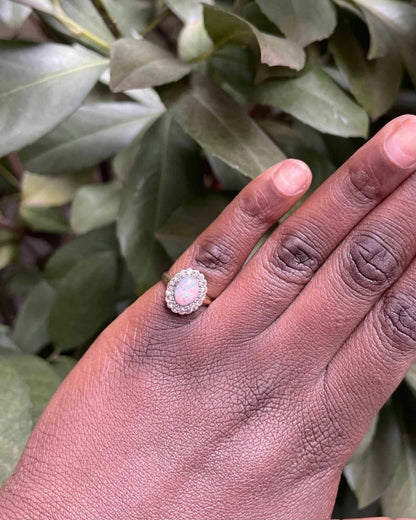 Marguerite Vintage Opale 0.90 Carat &amp; Diamants &quot;Abel&quot; - Elliade Paris