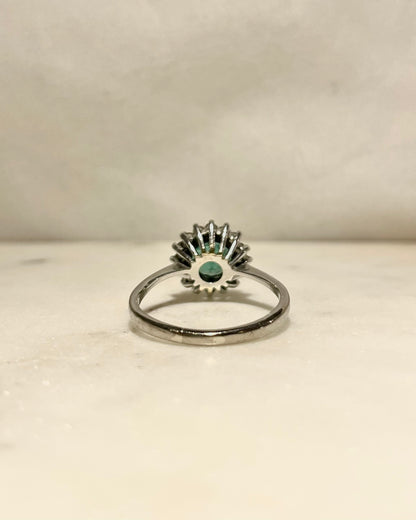Bague Marguerite Émeraude 1 carat &amp; Diamants &quot;Théomire&quot;