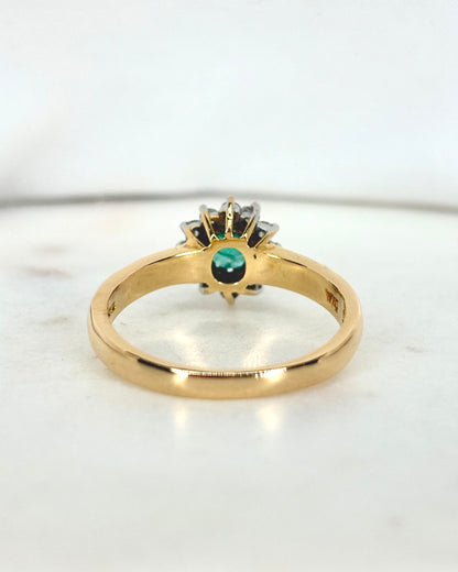 Bague Marguerite Émeraude &amp; Diamants &quot;Auriane&quot;