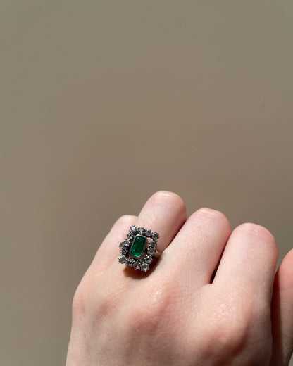 Bague marguerite Émeraude et Diamants &quot;Enore&quot;