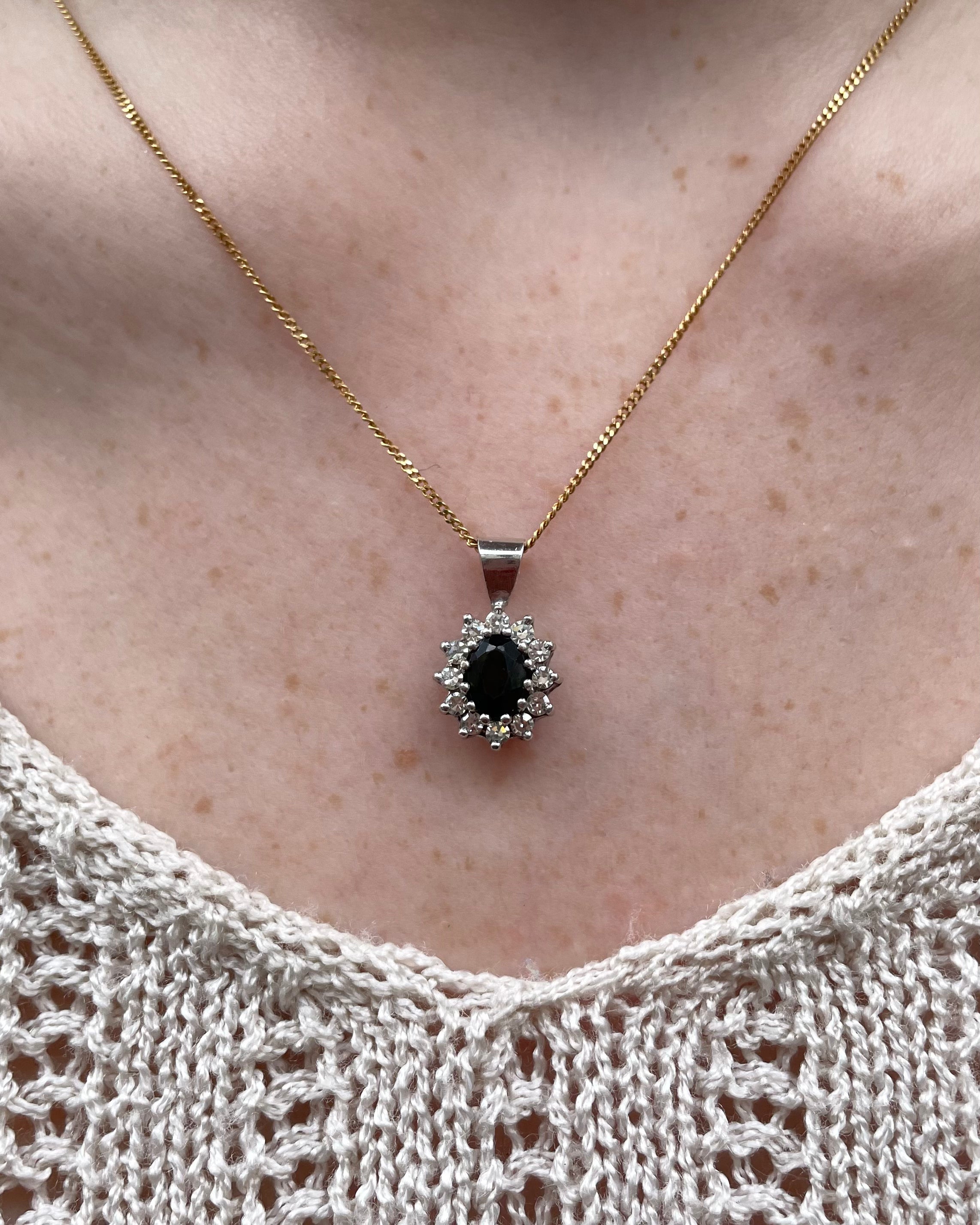 Pendentif Marguerite Tourmaline 0.80 carat &amp; Diamants &quot;Naomi&quot;
