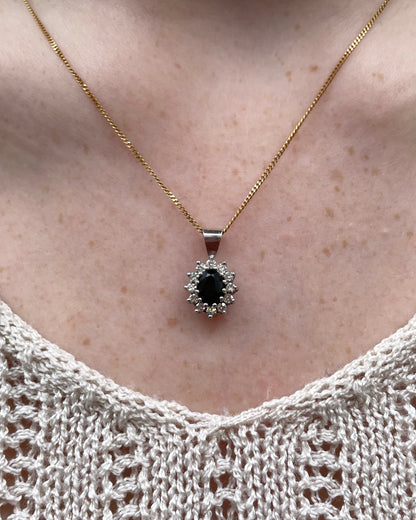 Pendentif Marguerite Tourmaline 0.80 carat &amp; Diamants &quot;Naomi&quot;