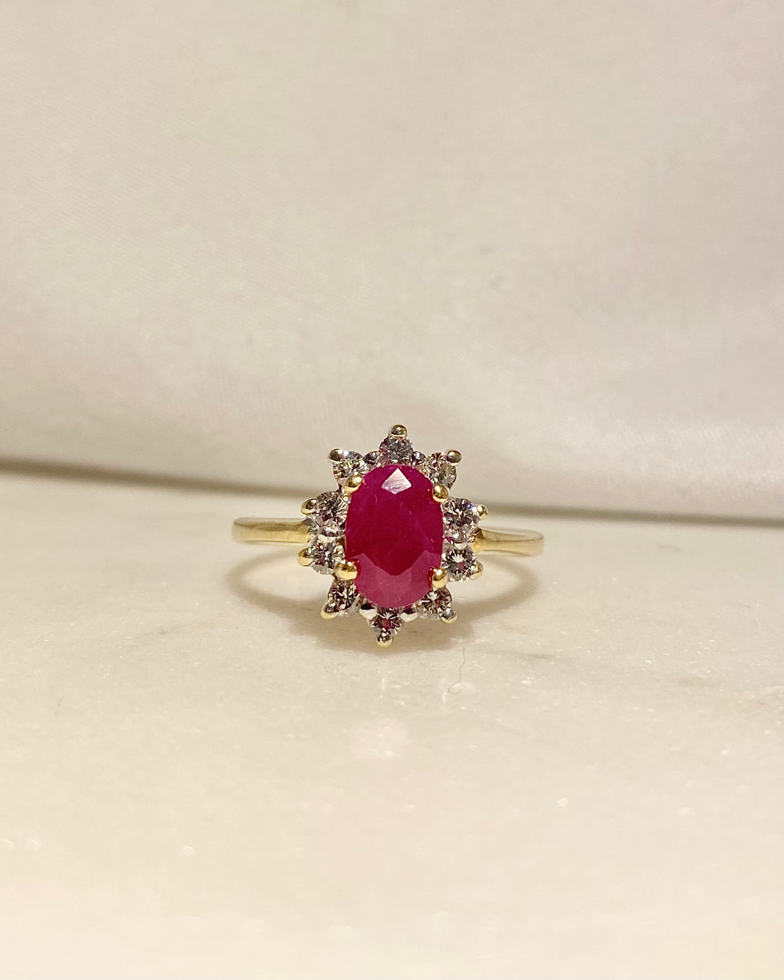 Bague Marguerite Rubis 1 carat &amp; Diamants &quot;Dolores&quot;
