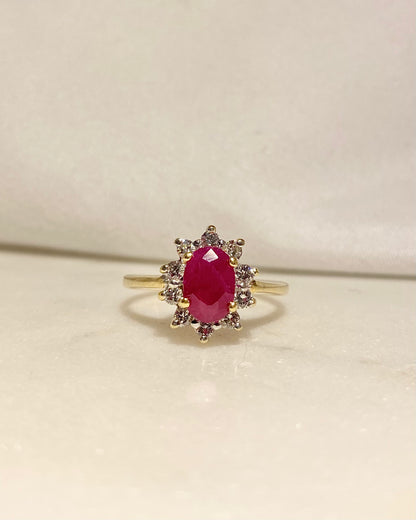 Bague Marguerite Rubis 1 carat &amp; Diamants &quot;Dolores&quot;