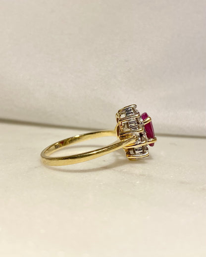 Bague Marguerite Rubis 1 carat &amp; Diamants &quot;Dolores&quot;