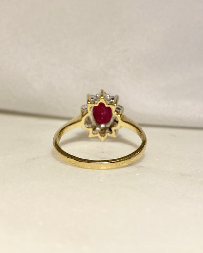 Bague Marguerite Rubis 1 carat &amp; Diamants &quot;Dolores&quot;