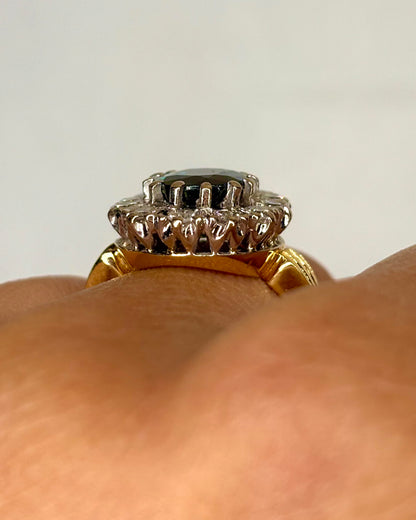 Bague Marguerite Saphir 3.40 carats &amp; Diamants &quot;Daphné&quot;