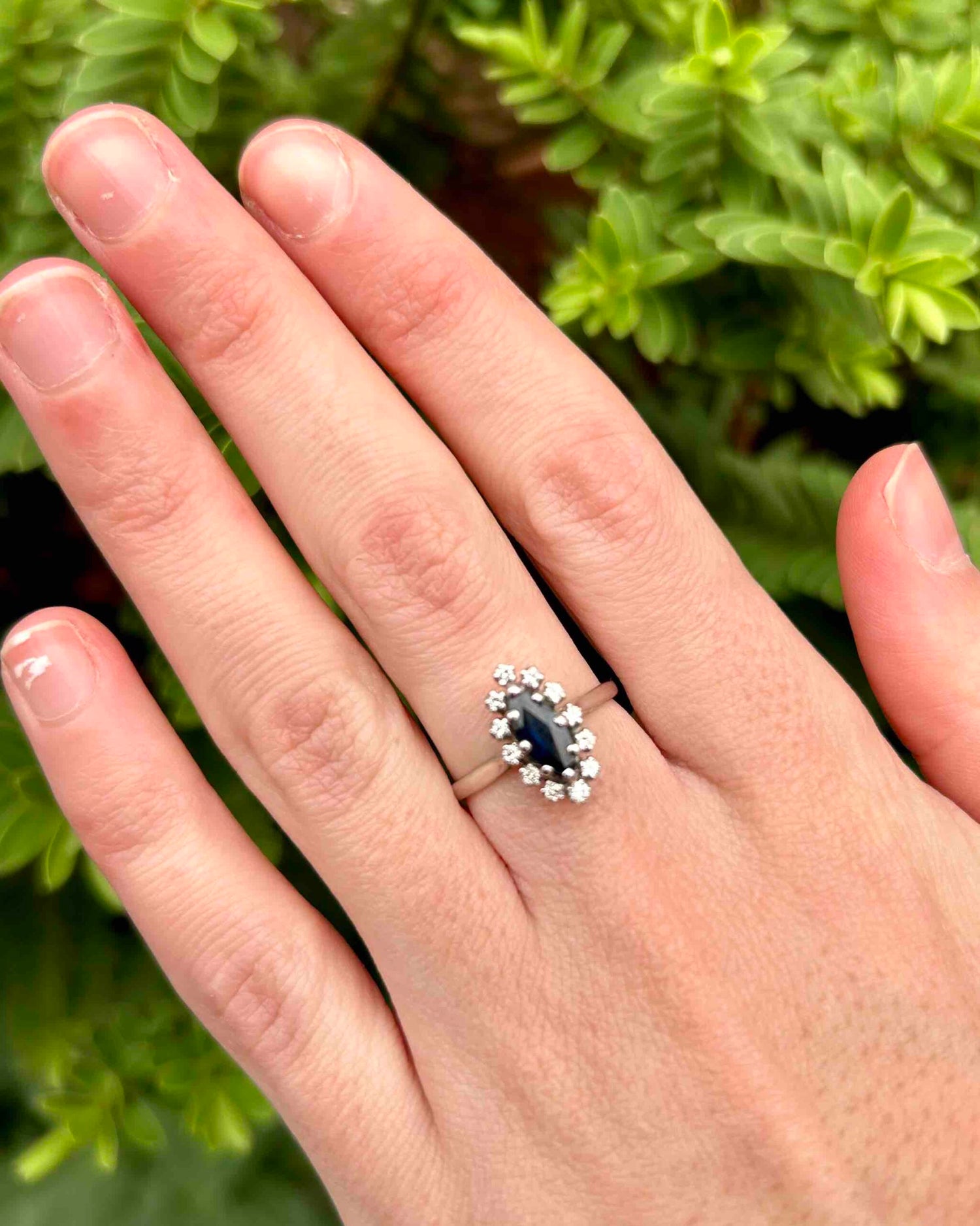 Bague Marguerite Saphir &amp; Diamants &quot;Elea&quot;
