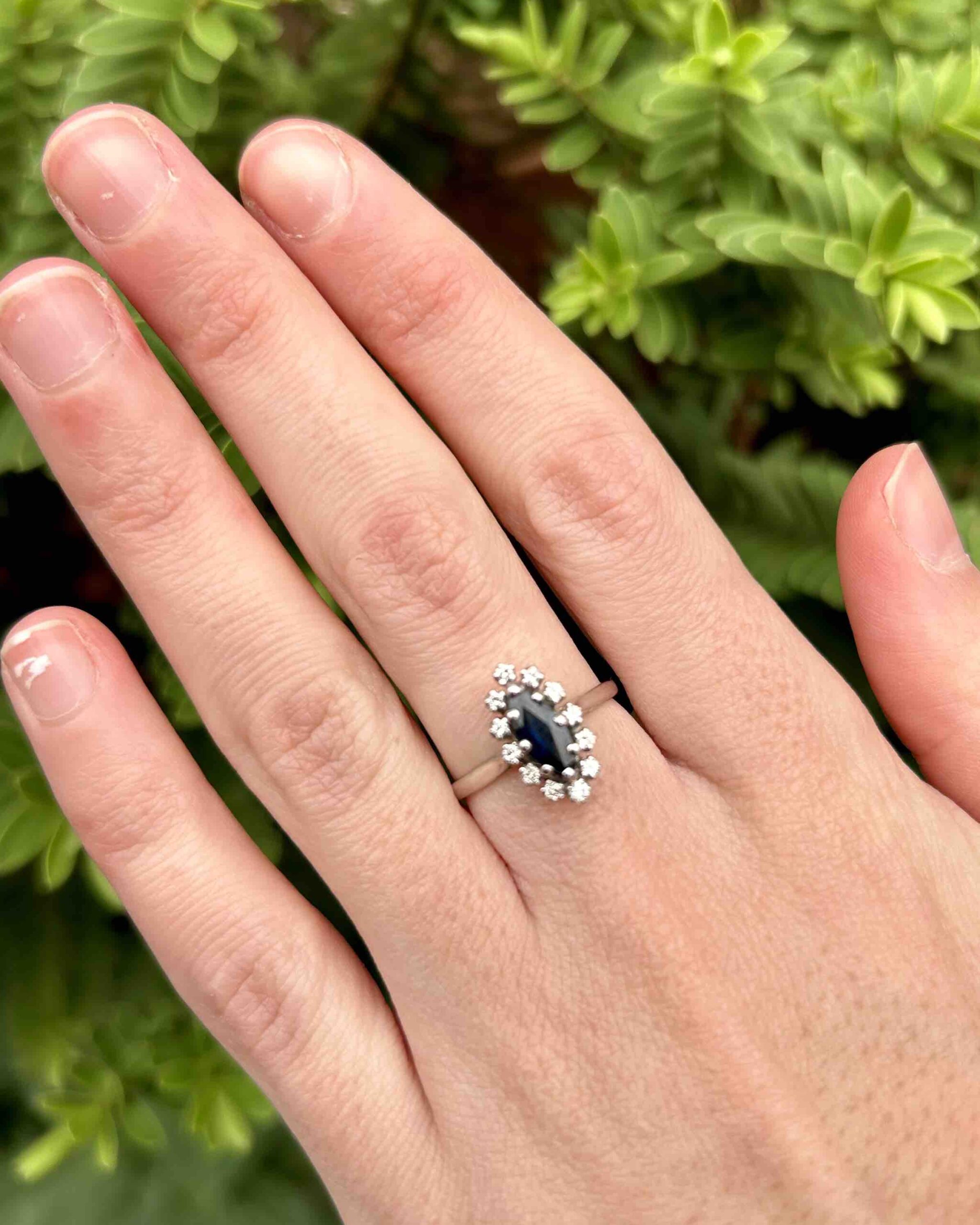 Bague Marguerite Saphir &amp; Diamants "Elea"