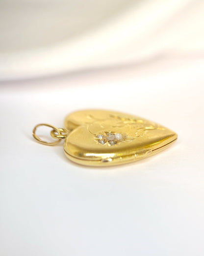 Médaillon Ouvrant époque Romantique Perles &amp; diamants "Sienna" - Elliade Paris