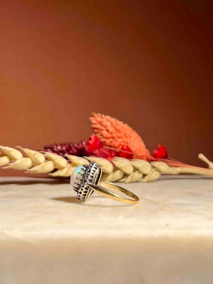 Bague ancienne Opale &amp; Diamants &quot;Virginia&quot;
