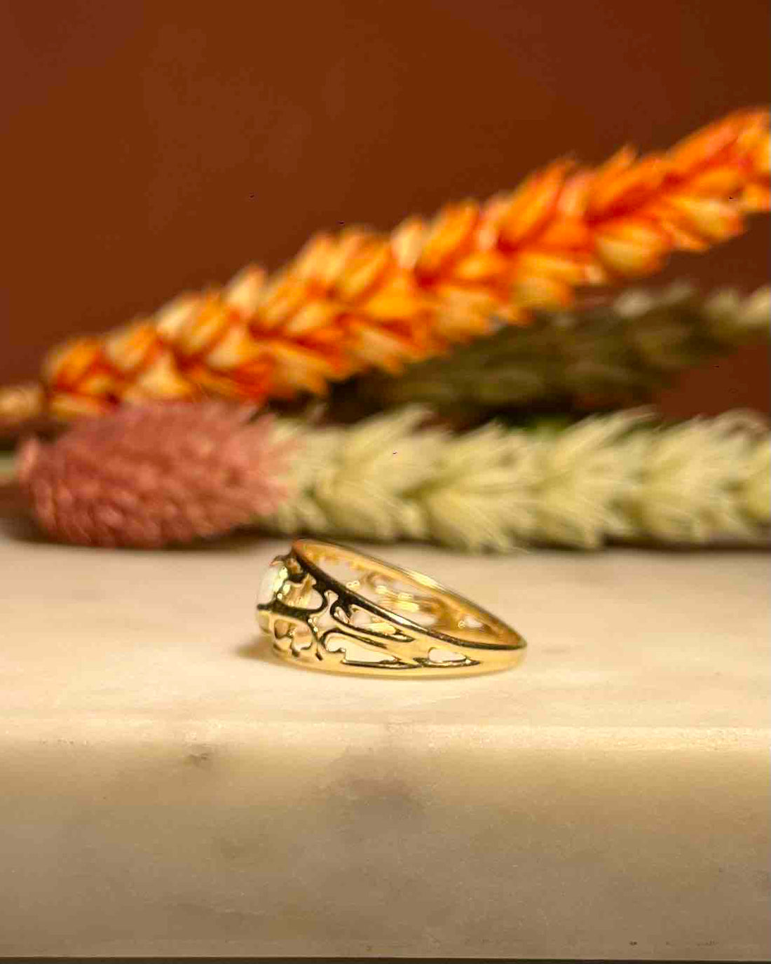 Bague jonc Opale &amp; Diamants &quot;Amalia&quot;